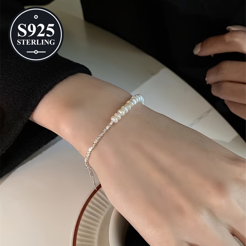 925 Silver Beaded Charm Bracelet for Women Hypoallergenic